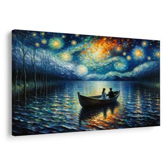 WANDBILD ROMANTIK UNTER STERNENHIMMEL - WANDBILDER FÜR DAS WOHNZIMMER - BILDER