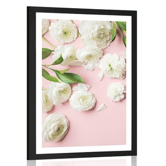 AFFICHE AVEC MONTURE ROSES DANS UN DESIGN ROMANTIQUE - FLEURS - AFFICHES