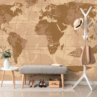 SELF ADHESIVE WALLPAPER RUSTIC WORLD MAP - SELF-ADHESIVE WALLPAPERS - WALLPAPERS