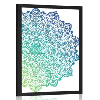 PLAKAT PLAVO-ZELENA MANDALA - FENG SHUI - PLAKATI