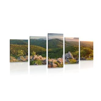 5-PIECE CANVAS PRINT NATURE BATHED IN THE SUN - PICTURES OF NATURE AND LANDSCAPE - PICTURES
