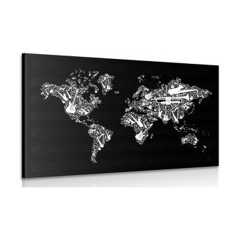 OBRAZ HUDEBNÍ MAPA SVĚTA - OBRAZY MAPY - OBRAZY
