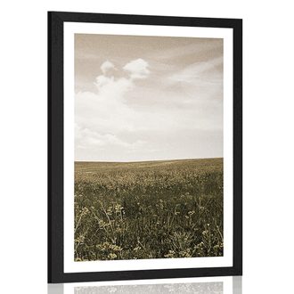 POSTER WITH MOUNT MEADOW WITH A VINTAGE TOUCH - NATURE - POSTERS