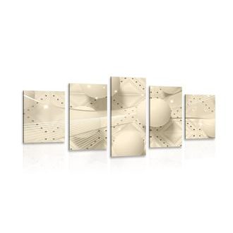 5-PIECE CANVAS PRINT LUXURY IN SEPIA DESIGN - ABSTRACT PICTURES - PICTURES