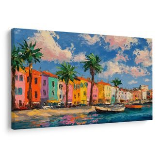 OBRAZ BAREVNÉ DOMY U POBŘEŽÍ - BAREVNÉ DOMY - OBRAZY