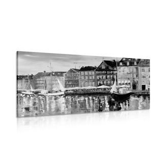 OBRAZ OLEJOMALBA BENÁTKY V ČERNOBÍLÉM PROVEDENÍ - ČERNOBÍLÉ OBRAZY - OBRAZY