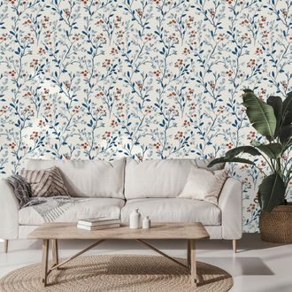 TAPETA JEMNÉ KVĚTINY NA BÍLÉM POZADÍ - TAPETY KVĚTINY - TAPETY