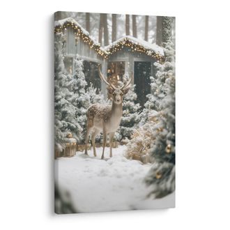 VÁNOČNÍ OBRAZ ZIMNÍ POHÁDKA V LESE - OBRAZY - TOTÁLNÍ VÝPRODEJ 🔥