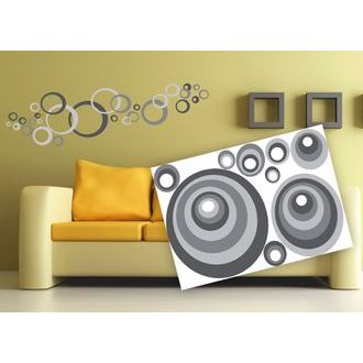 DECORATIVE WALL STICKERS GRAY CIRCLES - STICKERS