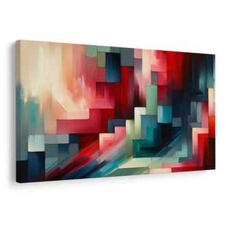 OBRAZ ABSTRAKTNÍ GEOMETRIE V ČERVENÉ - OBRAZY PODLE MOTIVU - OBRAZY
