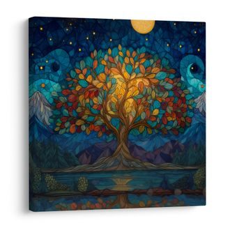 OBRAZ MAGICKÁ NOC A STROM ŽIVOTA - OBRAZY STROMY ŽIVOTA - OBRAZY