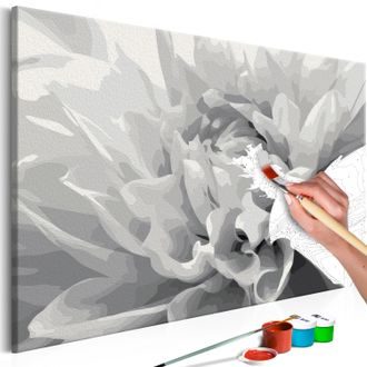 Picture painting by numbers black & white flower