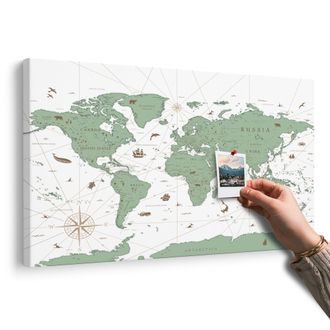 OBRAZ NA KORKU MAPA V ZELENÉM PROVEDENÍ - OBRAZY NA KORKU - OBRAZY