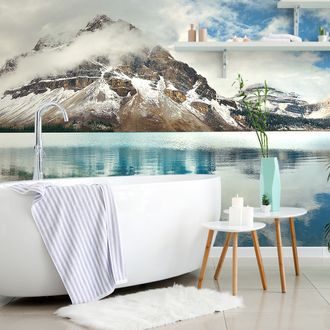 WALL MURAL LAKE LAKE NEAR A MAGNIFICENT MOUNTAIN - WALLPAPERS NATURE - WALLPAPERS