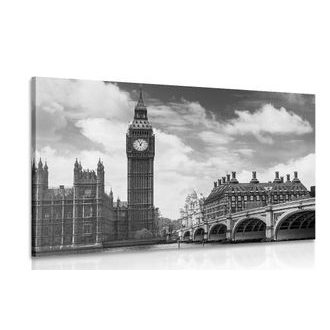 Wandbild Big Ben in London in Schwarz-Weiß