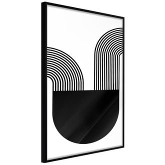 Plakát černobílá abstrakce - Flow