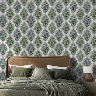 FOTOTAPETA ZELENÉ VINTAGE ORNAMENTY - VZOROVANÉ TAPETY - TAPETY