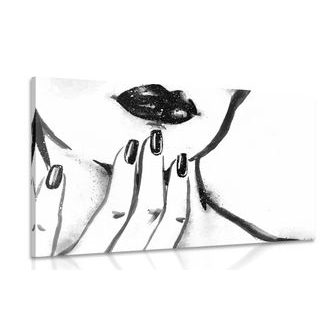 ΕΙΚΌΝΑ ΠΟΡΤΡΈΤΟ ΑΚΟΥΑΡΈΛΑΣ ΓΥΝΑΊΚΑΣ ΣΕ ΑΣΠΡΌΜΑΥΡΟ - ΠΊΝΑΚΕΣ ΑΝΘΡΏΠΩΝ - ΠΊΝΑΚΕΣ