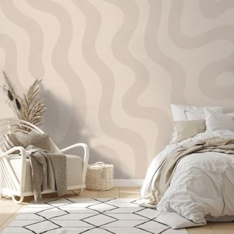 TAPÉTA MINIMALISTA BÉZS HULLÁMOK - MINTÁS TAPÉTÁK - TAPÉTÁK