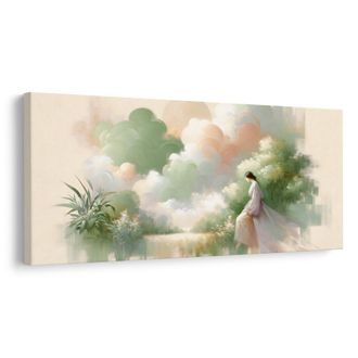 OBRAZ ZASNĚNÁ ŽENA V PASTELOVÝCH TÓNECH - OBRAZY ŽENY - OBRAZY