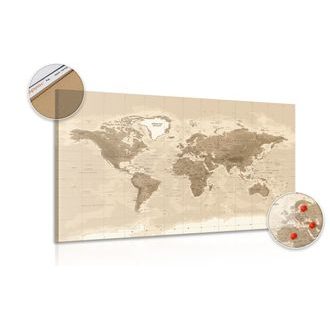 QUADRO IN SUGHERO – MAPPA DEL MONDO VINTAGE MERAVIGLIOSA - QUADRI SU SUGHERO - 🔥 SVENDITA TOTALE 🔥