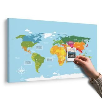 OBRAZ NA KORKU VÝJIMEČNÁ MAPA SVĚTA - OBRAZY NA KORKU - OBRAZY