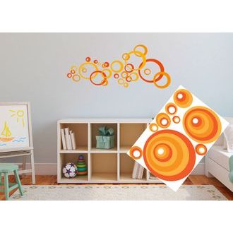 Διακοσμητικά αυτοκόλλητα τοίχου πορτοκαλί κύκλοι