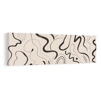 TABLEAU SUR TOILE – JEU MINIMALISTE DE TRAITS LIBRES - IMAGES FORMES ABSTRAITES - TABLEAUX
