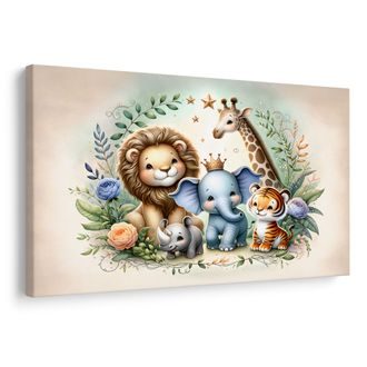 OBRAZ DĚTSKÁ SAFARI PARTA - DĚTSKÉ OBRAZY ZVÍŘÁTKA - OBRAZY