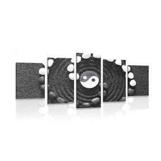 5-DÍLNÝ OBRAZ HARMONICKÝ JIN A JANG - ČERNOBÍLÉ OBRAZY - OBRAZY