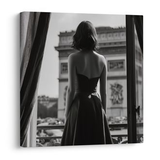 OBRAZ POHLED NA MĚSTO Z OKNA - OBRAZY ŽENY - OBRAZY