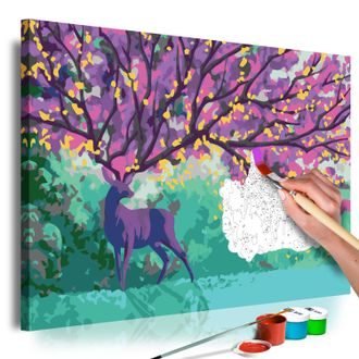 Obraz maľovanie podľa čísiel fialový jeleň - Purple Deer