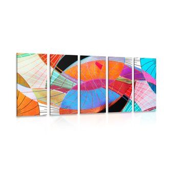 5-PIECE CANVAS PRINT COLORFUL ABSTRACTION - POP ART PICTURES - PICTURES