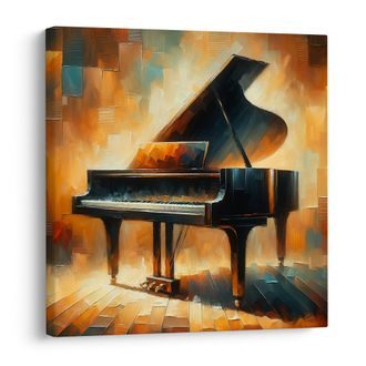 OBRAZ KONCERTNÍ KLAVÍR V TEPLE - OBRAZY IMITACE OLEJOMALBY - OBRAZY