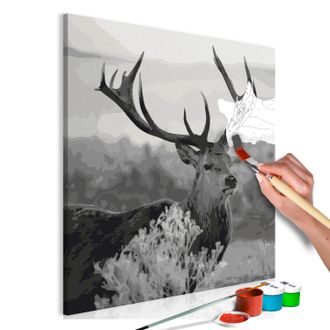 Obraz malování podle čísel divoký jelen - Grey Wildness