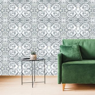 WALLPAPER BLACK AND WHITE LUXURY PATTERN - PATTERNED WALLPAPERS - WALLPAPERS