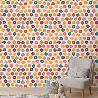SAMOLEPÍCÍ FOTOTAPETA BAREVNÉ KVĚTINOVÉ POLE - PATTERNED WALLPAPERS - WALLPAPERS