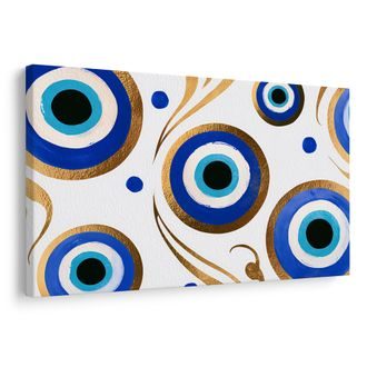TABLEAU SUR TOILE – ŒIL BLEU AUX ORNEMENTS - TABLEAUX PAR THÈME - TABLEAUX