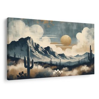 OBRAZ POUŠTNÍ KRAJINA S KAKTUSY - OBRAZY PŘÍRODY A KRAJINY - OBRAZY