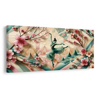 SLIKA ABSTRAKTNA BALERINA MED CVETOVI - SLIKE ŽENSKE - SLIKE