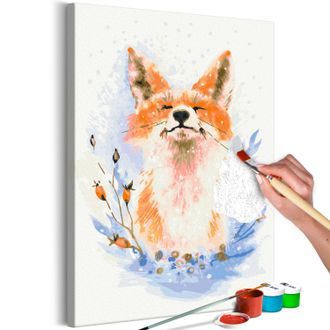 Obraz malování podle čísel zasněžená liška