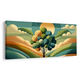 OBRAZ STROM ŽIVOTA A SLUNCE V HARMONII - OBRAZY STROMY A LISTY - OBRAZY