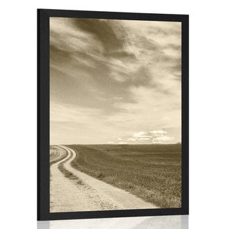 POSTER MAGICAL LANDSCAPE IN SEPIA DESIGN - BLACK AND WHITE - POSTERS