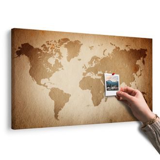 WANDBILD AUF KORK VINTAGE-WELTKARTE - WANDBILDER AUF KORK - BILDER