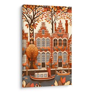 OBRAZ HOLANDSKÉ DOMY NA PODZIM - OBRAZY MĚSTA - OBRAZY