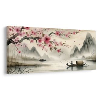 OBRAZ KLIDNÉ RYBAŘENÍ V ASII - OBRAZY JEZERA - OBRAZY