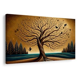 OBRAZ PODZIMNÍ STROM ŽIVOTA S PTÁKY - OBRAZY STROMY ŽIVOTA - OBRAZY