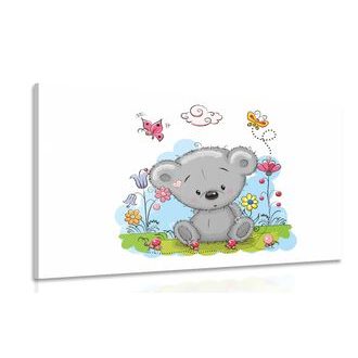 CANVAS PRINT CUTE TEDDY BEAR - CHILDRENS PICTURES - PICTURES