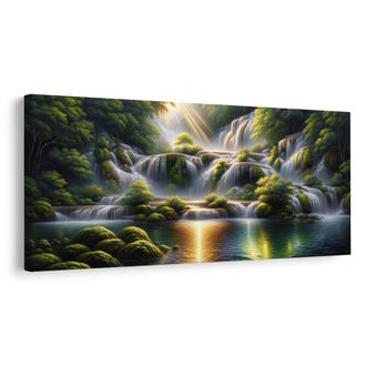 WANDBILD FUNKELNDE WASSERFÄLLE - BILDER VON WASSERFÄLLEN - BILDER