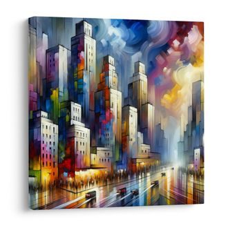 OBRAZ ABSTRAKTNÍ PANORAMA MĚSTA - OBRAZY MĚSTA - OBRAZY